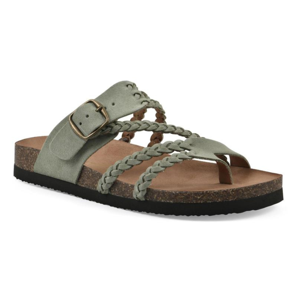 Women's Braided Suede Sandals with Cork Footbed | Haven