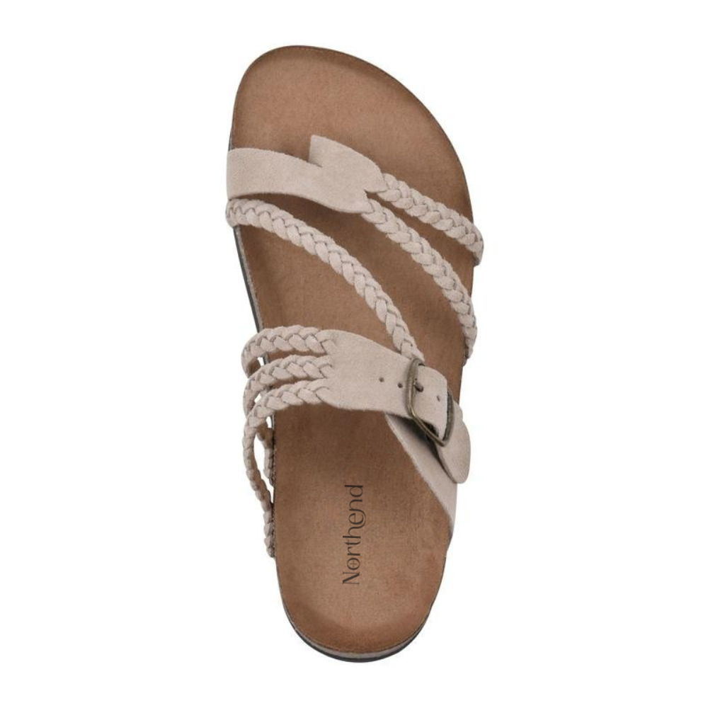 Women's Braided Suede Sandals with Cork Footbed | Haven