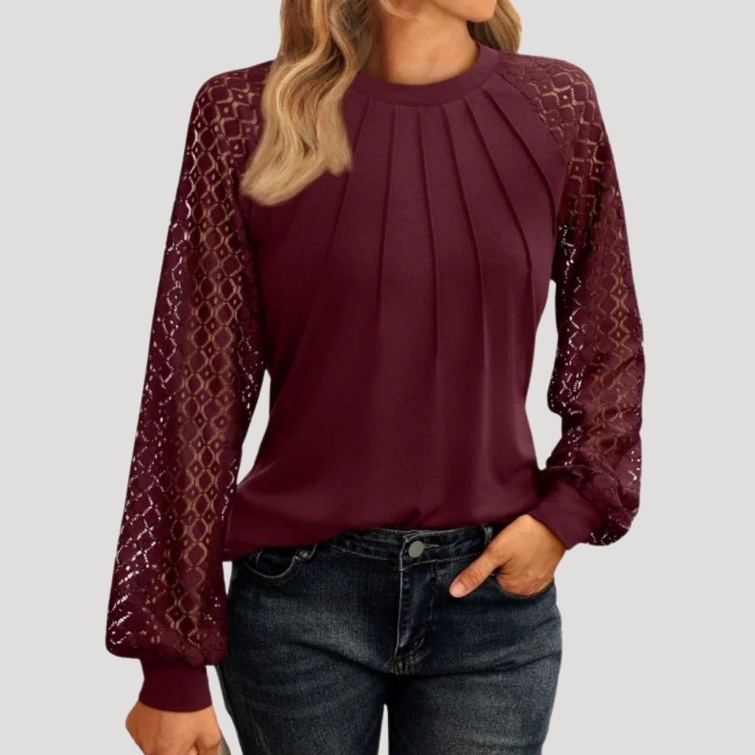Women's Long Sleeve Blouse | Soft Relaxed Fit Smart Casual Top