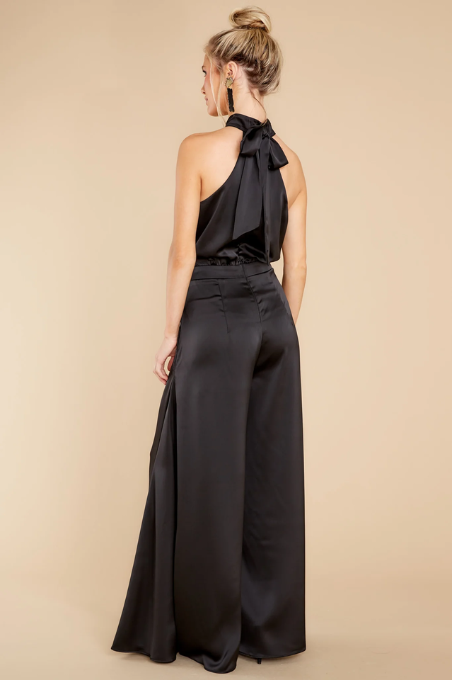 Women's Fitted Jumpsuit with Adjustable Back Tie – Elegant Evening Wear
