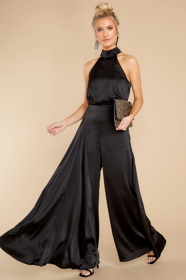 Women's Fitted Jumpsuit with Adjustable Back Tie – Elegant Evening Wear