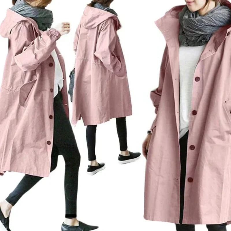 Water-Resistant Women's Longline Trench Coat | Oversized
