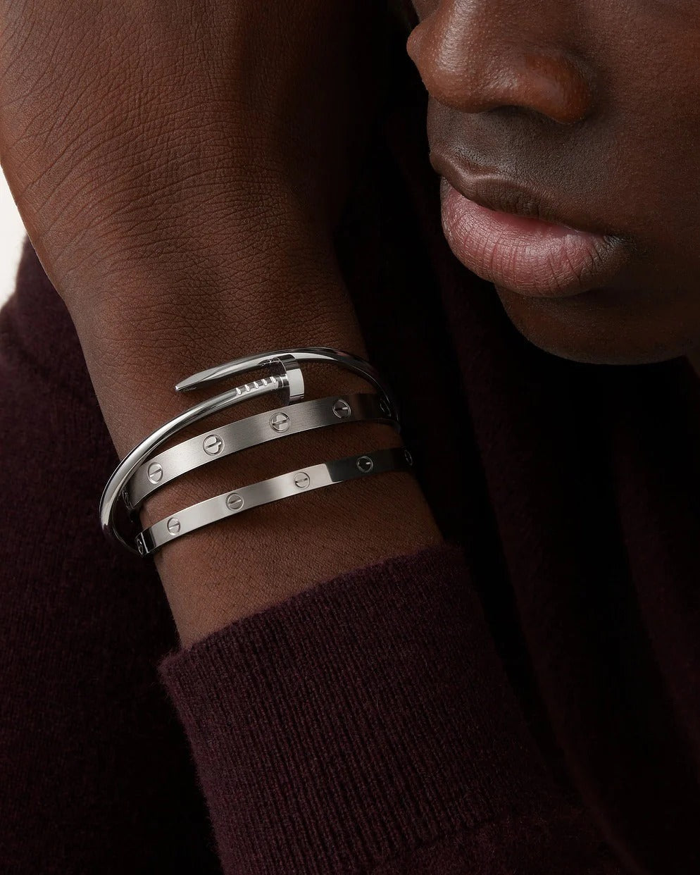 Stainless Steel Screw Bracelet Women | Modern Polished Design