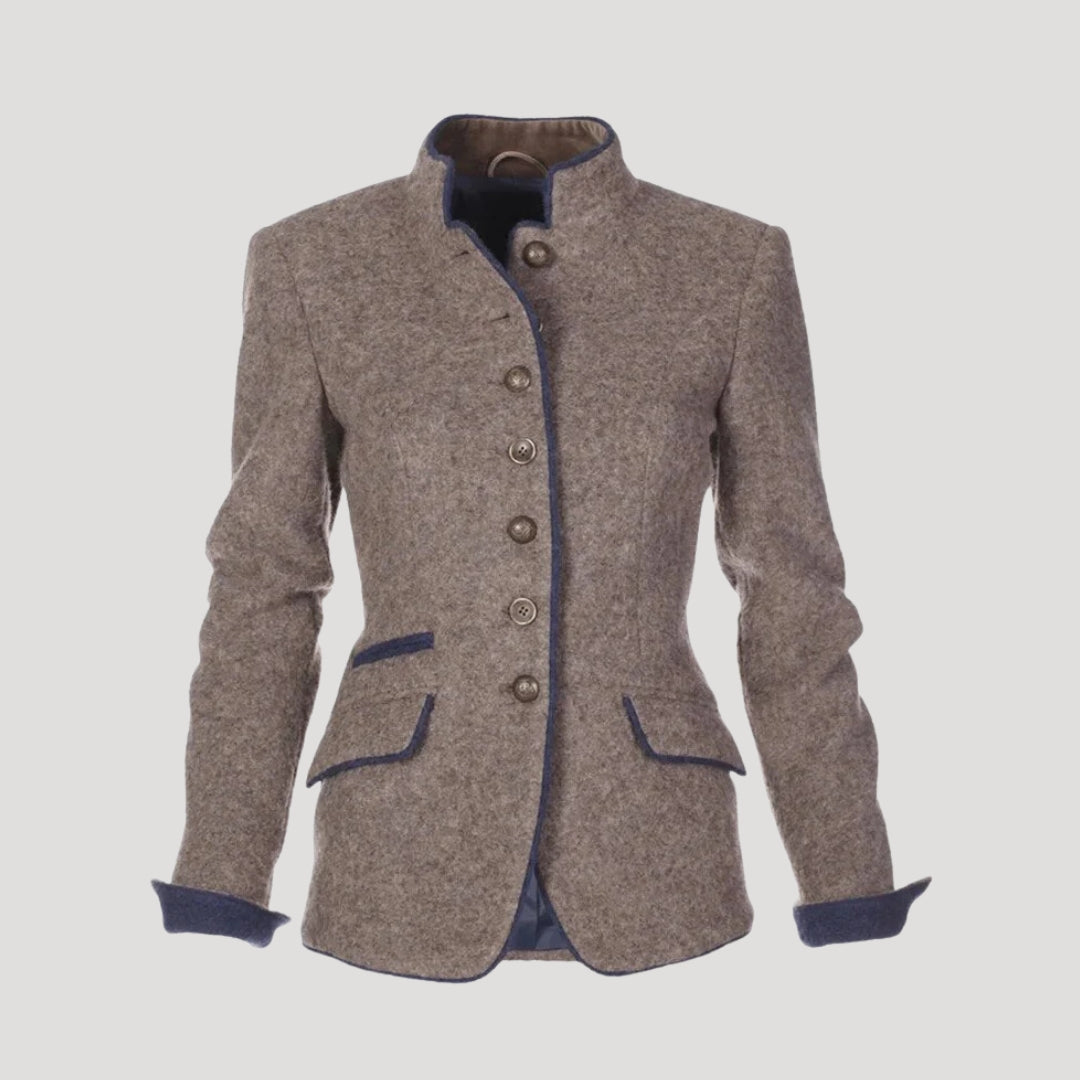 Wool Blend Women's Fitted Blazer Coat – Country Style