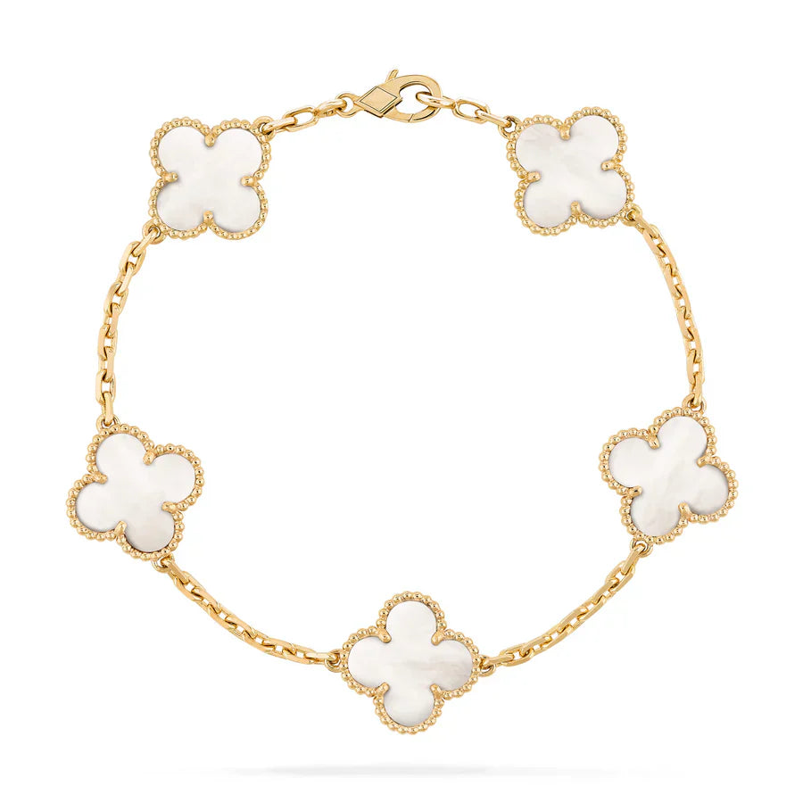 18k Gold-Plated Sterling Silver Leaf Bracelet for Women