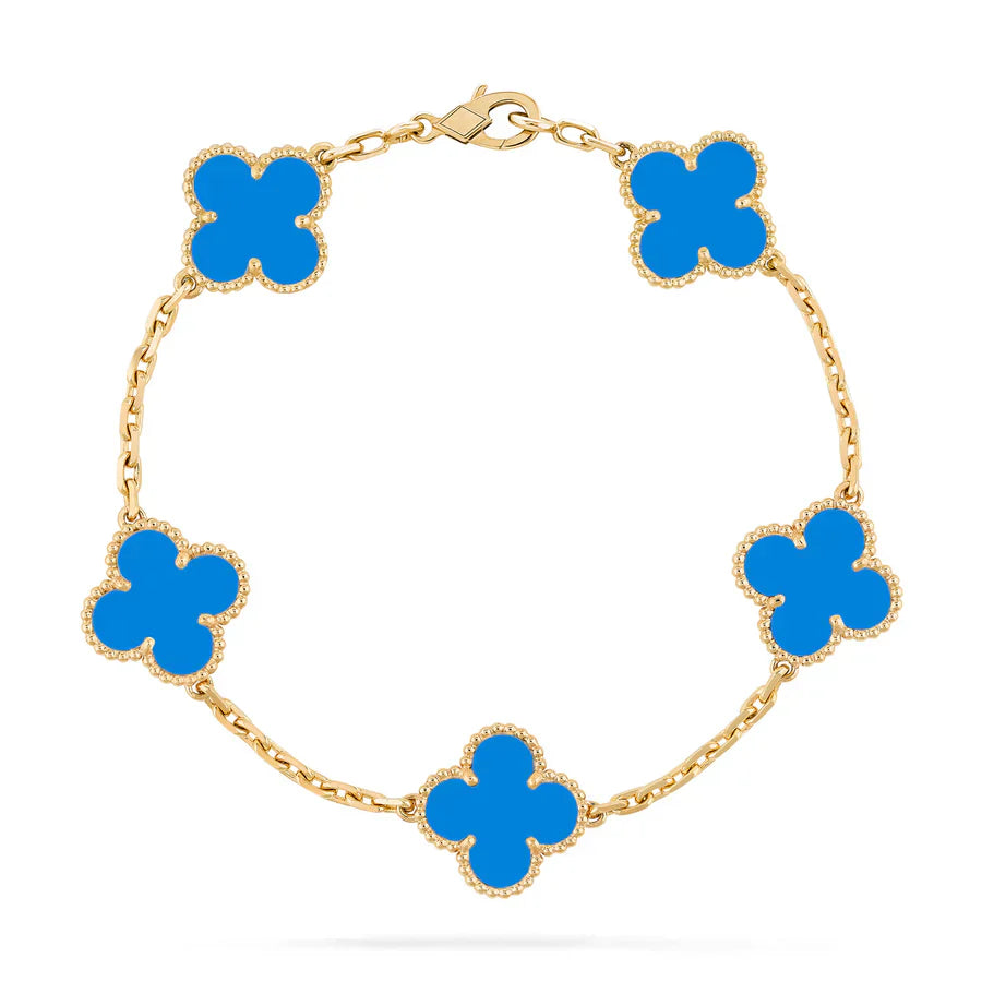 18k Gold-Plated Sterling Silver Leaf Bracelet for Women