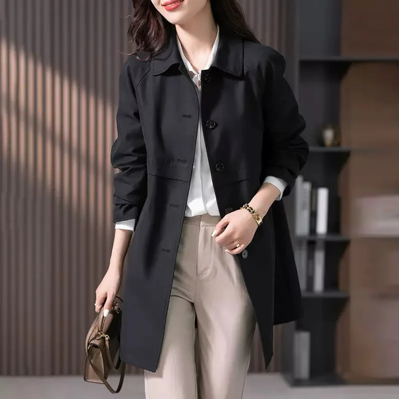 Women's Breathable Short Trench Coat | Tailored Elegant Style