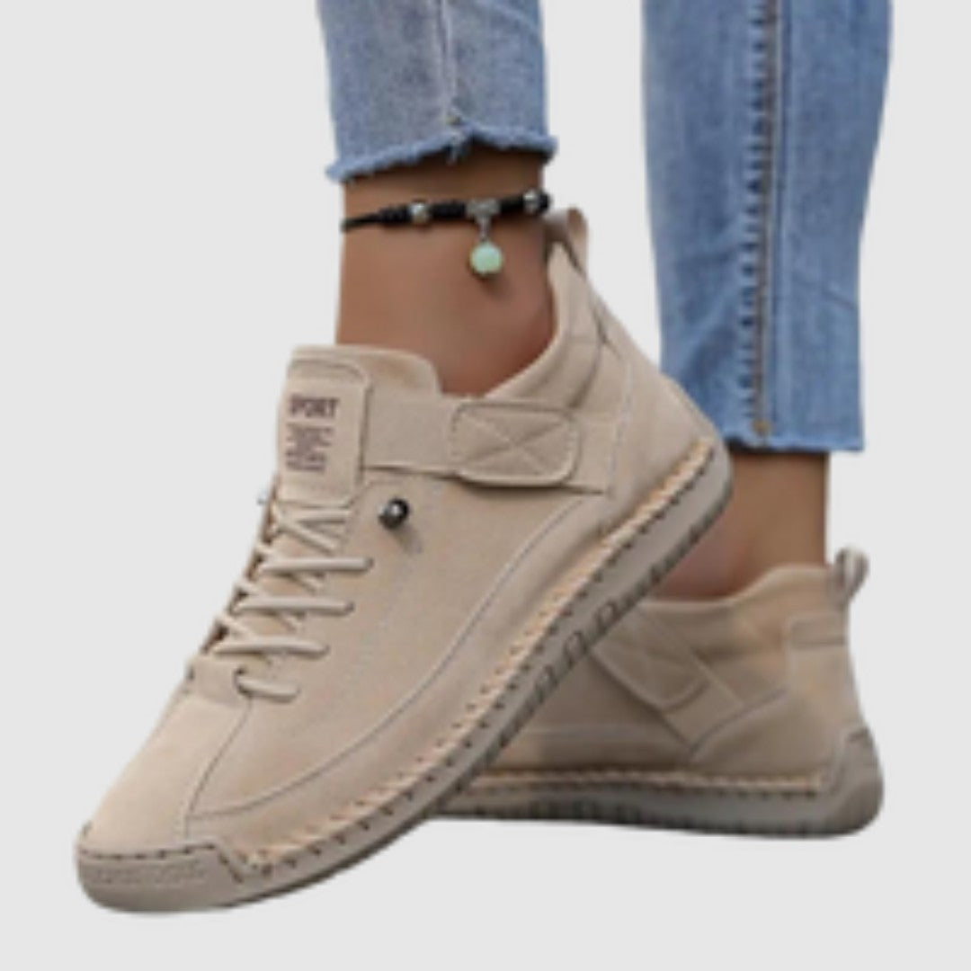 Women's Breathable Leather Slip-On Sneakers – Orthopedic Support