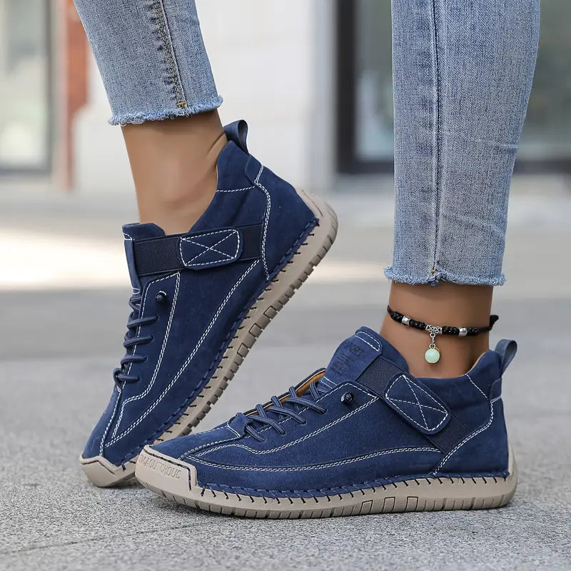 Women's Breathable Leather Slip-On Sneakers – Orthopedic Support