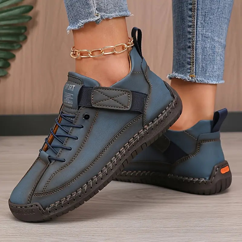 Women's Breathable Leather Slip-On Sneakers – Orthopedic Support