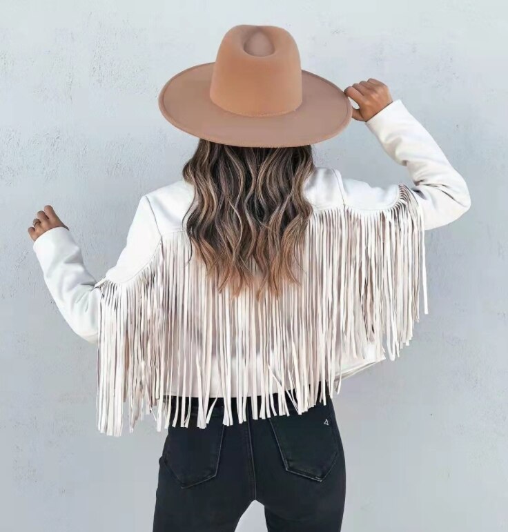 Women's Fringed Cropped Jacket – Bohemian Chic Style