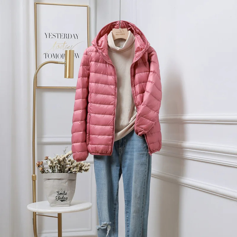 Women's Lightweight Black Puffer Jacket | Hooded Winter Coat