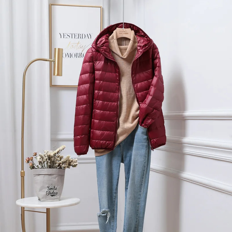 Women's Lightweight Black Puffer Jacket | Hooded Winter Coat