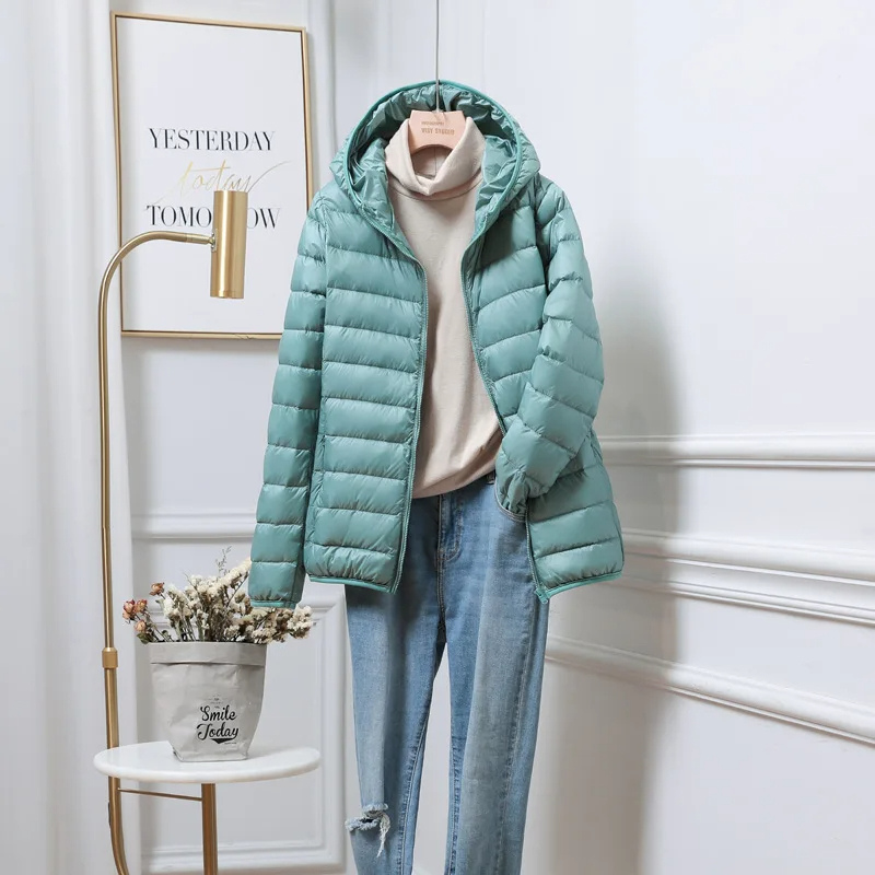 Women's Lightweight Black Puffer Jacket | Hooded Winter Coat