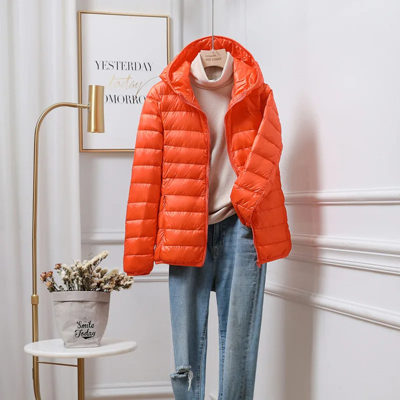 Women's Lightweight Black Puffer Jacket | Hooded Winter Coat