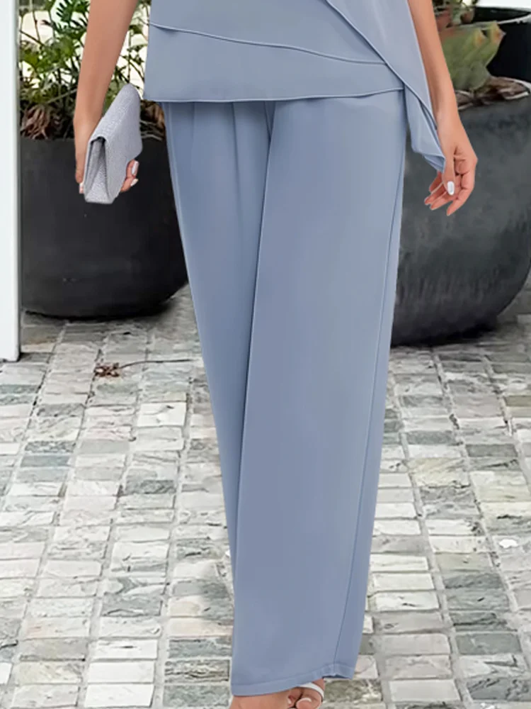 Women's Lightweight Two-Piece Loungewear Set | Asymmetric Blouse