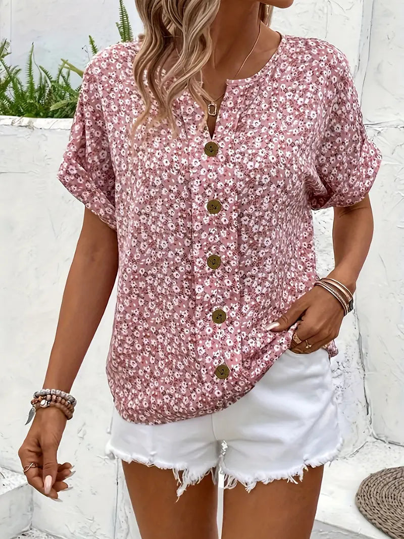 Lightweight Floral Print Blouse for Women | Summer Top