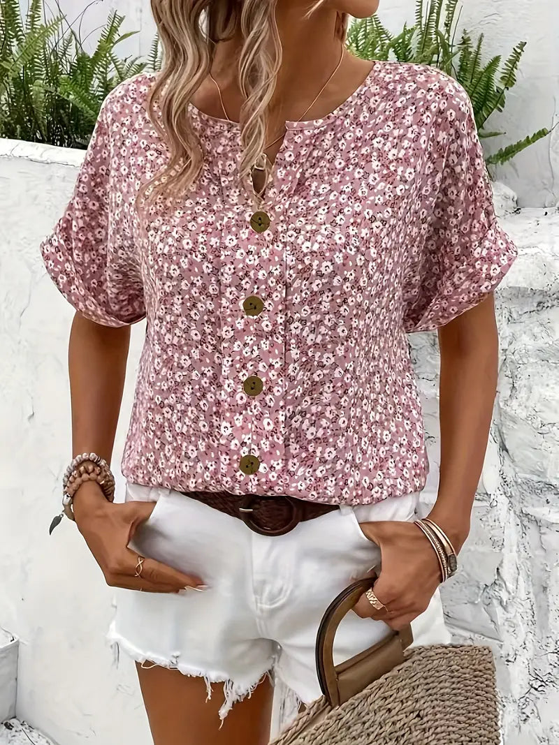 Lightweight Floral Print Blouse for Women | Summer Top