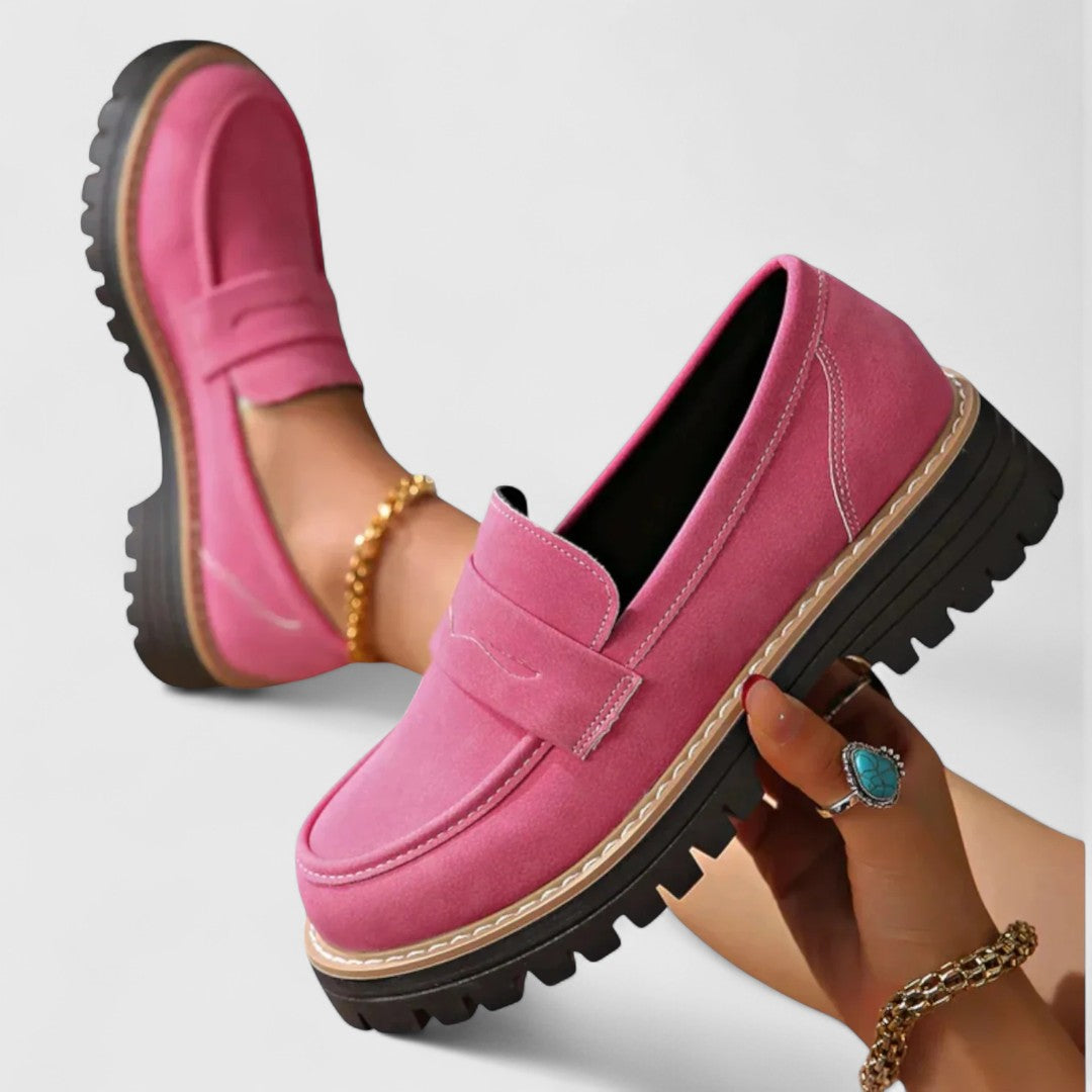 Women's Black Synthetic Loafers – Comfortable Slip-On Shoes