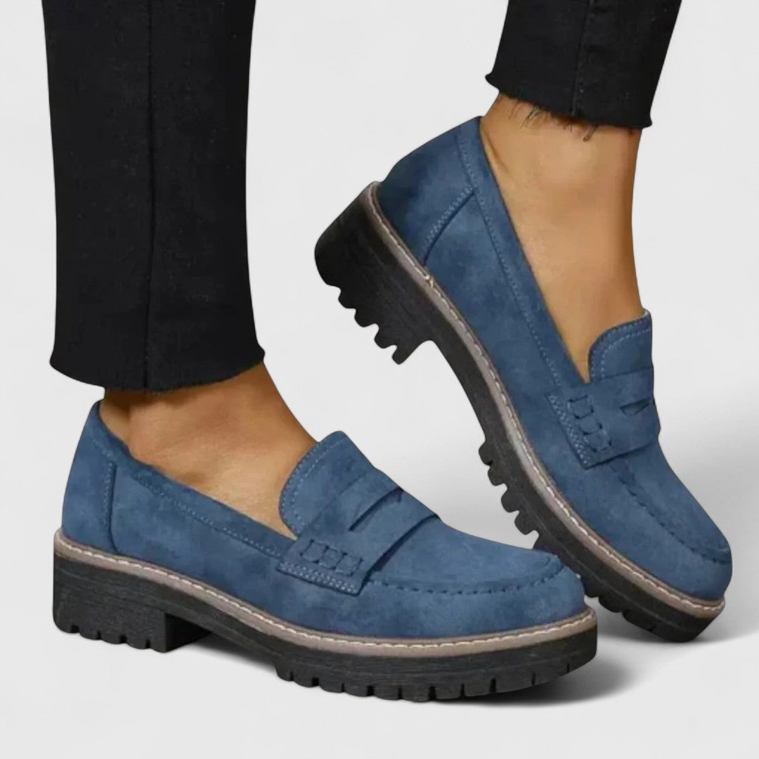 Women's Black Synthetic Loafers – Comfortable Slip-On Shoes