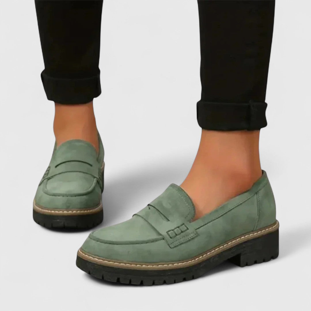 Women's Black Synthetic Loafers – Comfortable Slip-On Shoes