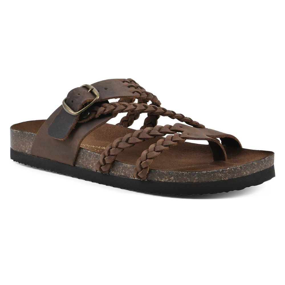 Women's Braided Suede Sandals with Cork Footbed | Haven