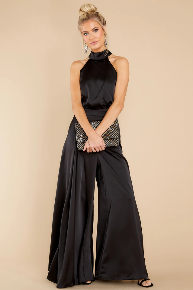 Women's Fitted Jumpsuit with Adjustable Back Tie – Elegant Evening Wear