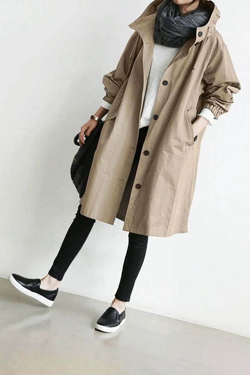 Water-Resistant Women's Longline Trench Coat | Oversized