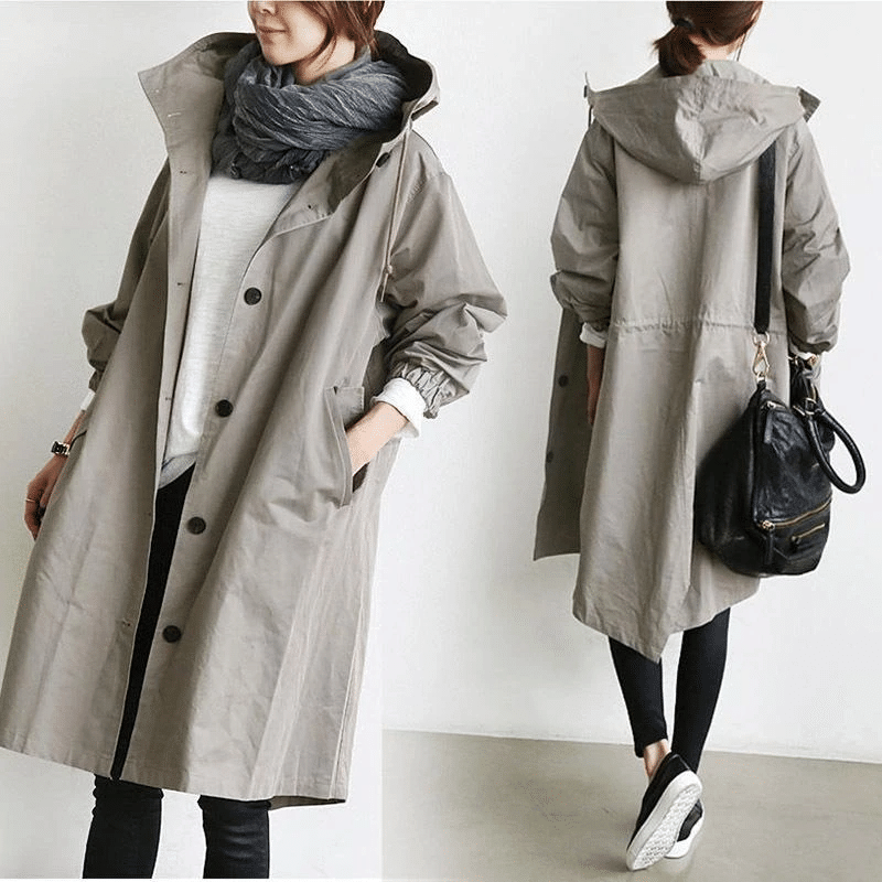 Water-Resistant Women's Longline Trench Coat | Oversized