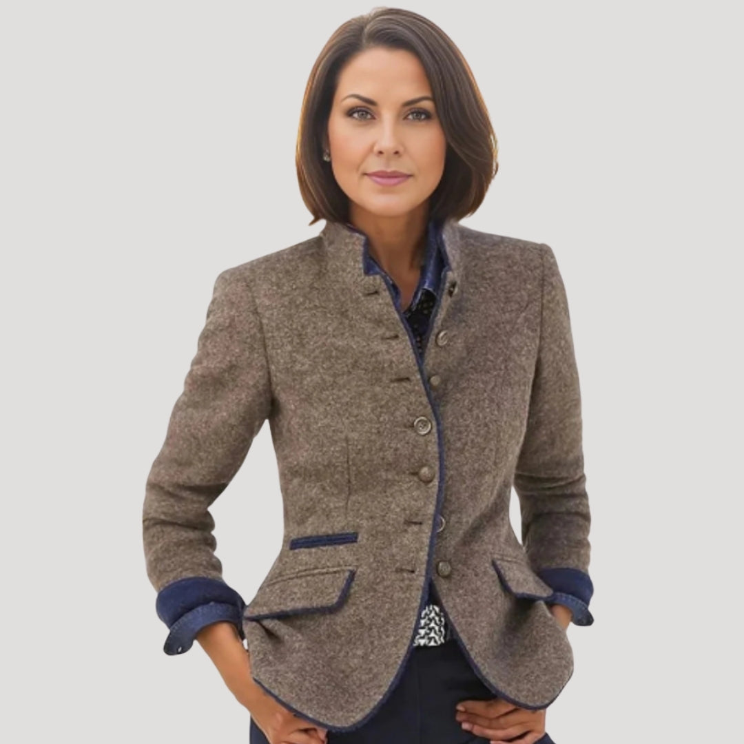 Wool Blend Women's Fitted Blazer Coat – Country Style