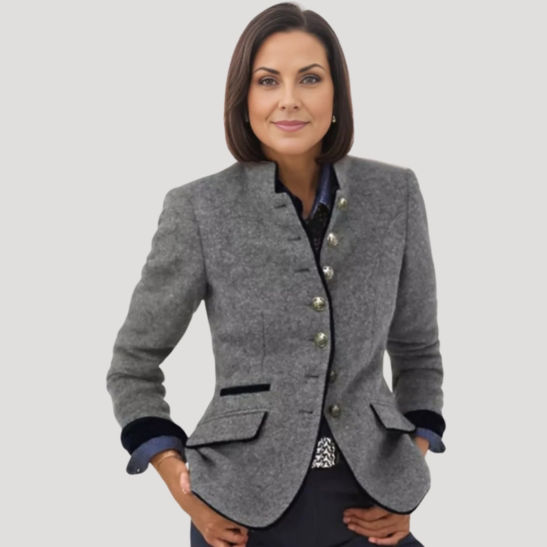 Wool Blend Women's Fitted Blazer Coat – Country Style