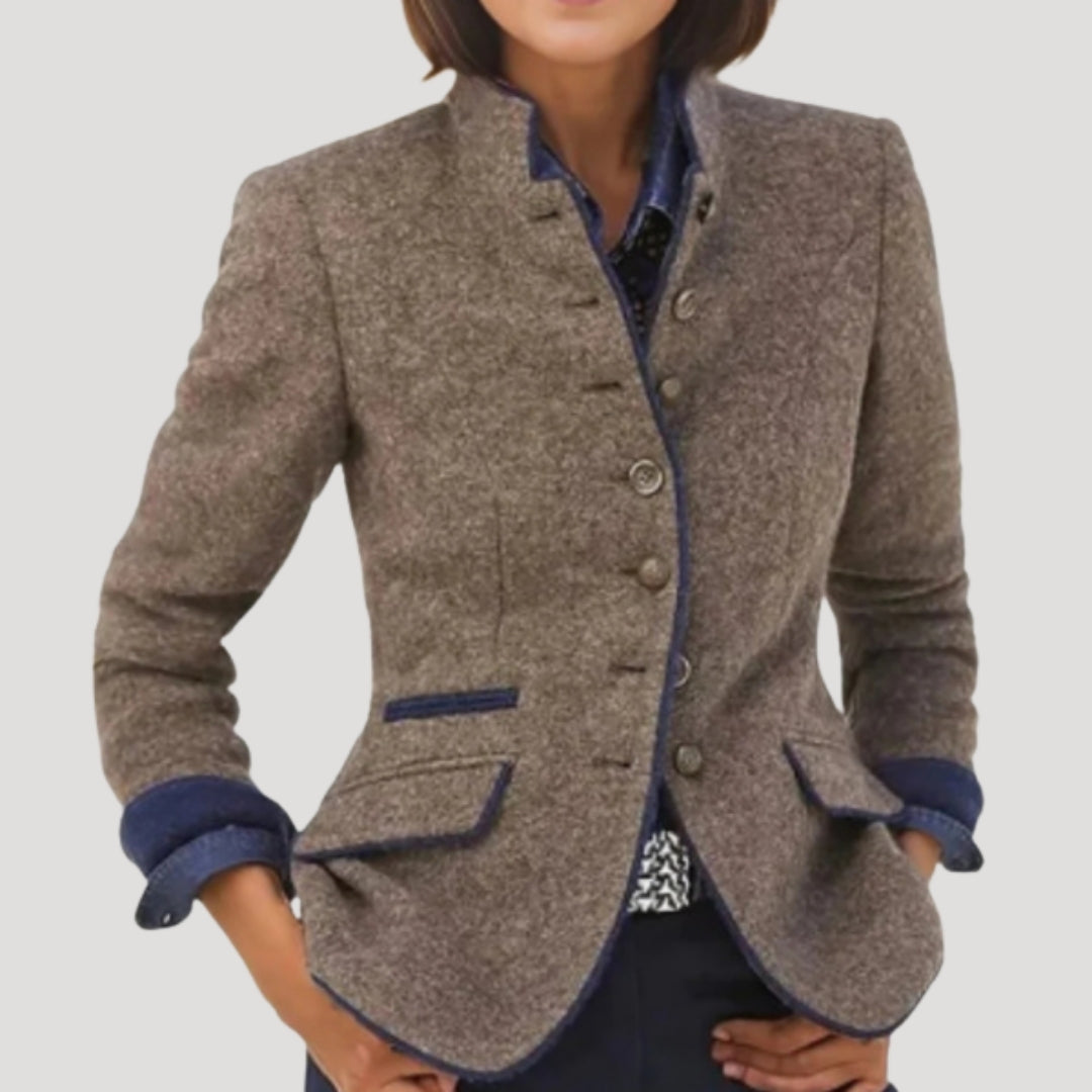 Wool Blend Women's Fitted Blazer Coat – Country Style