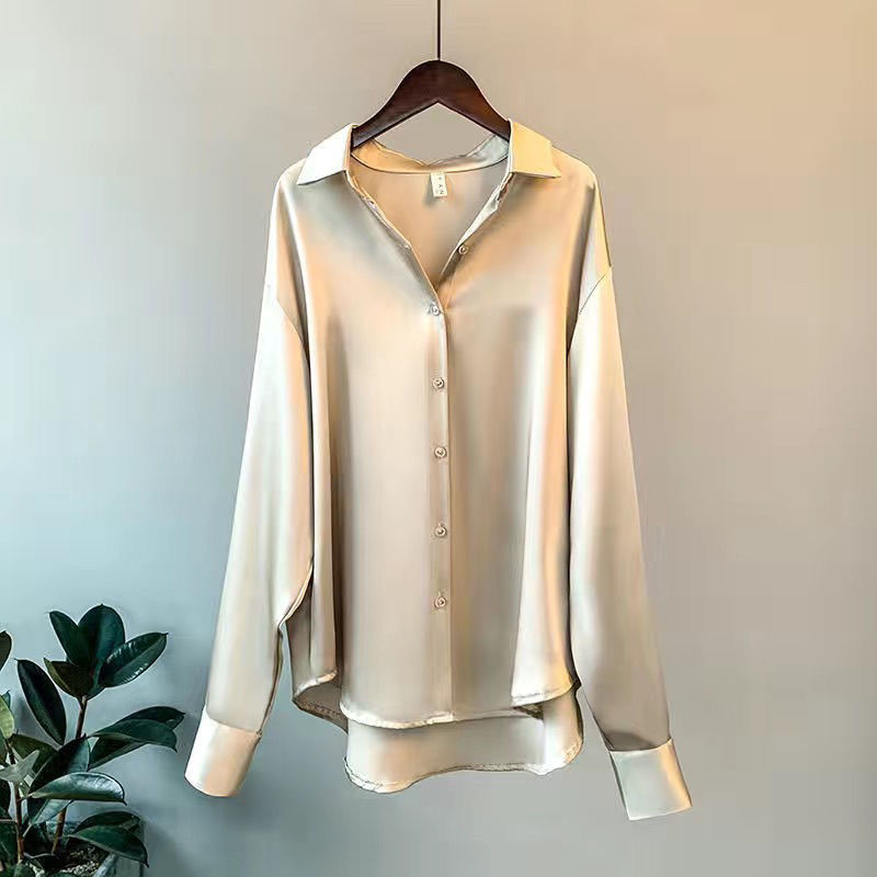 100% Silk Long Sleeve Blouse for Women – Elegant Classic Top