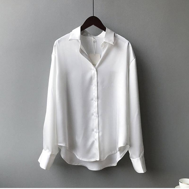 100% Silk Long Sleeve Blouse for Women – Elegant Classic Top