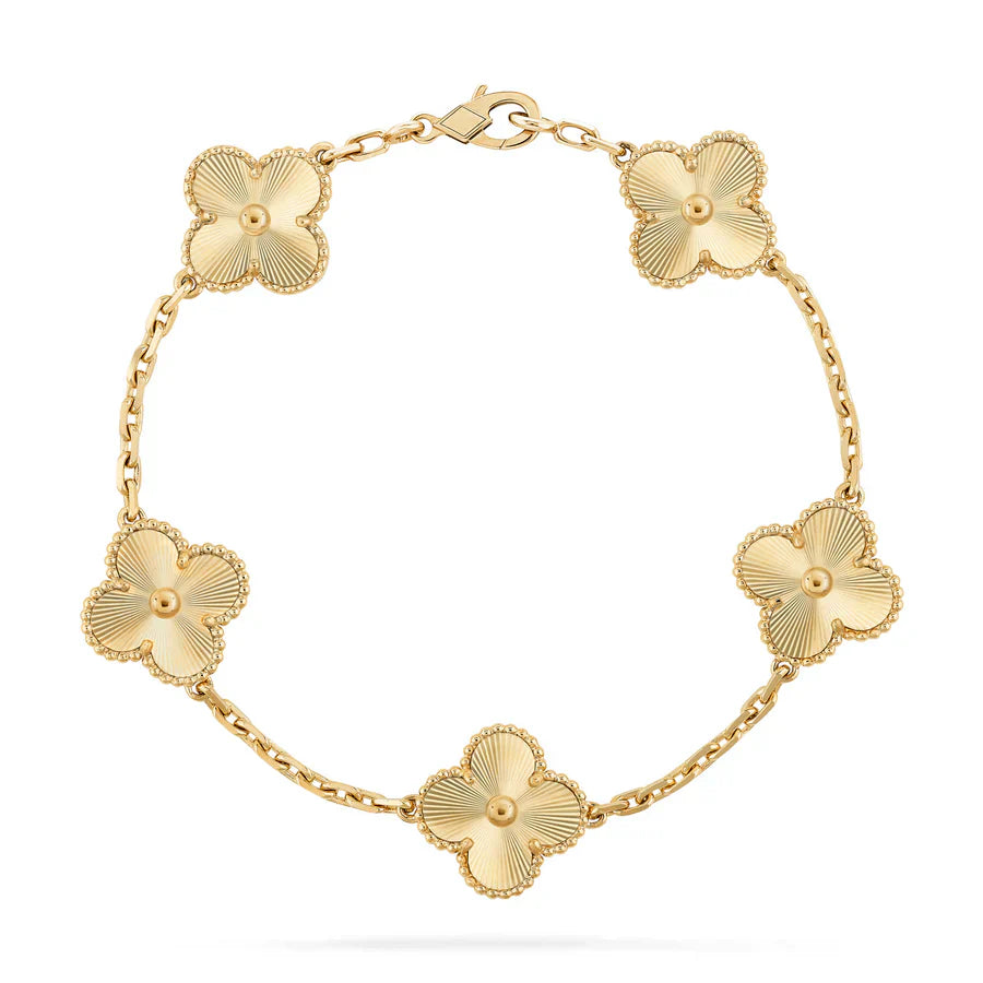 18k Gold-Plated Sterling Silver Leaf Bracelet for Women