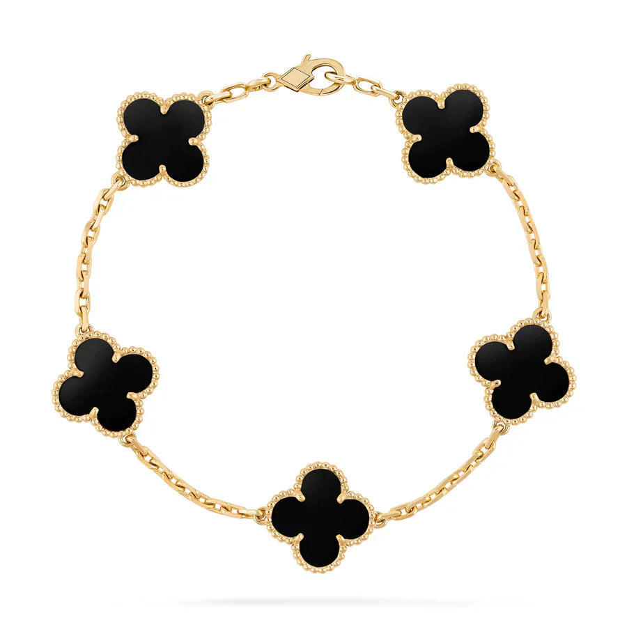 18k Gold-Plated Sterling Silver Leaf Bracelet for Women