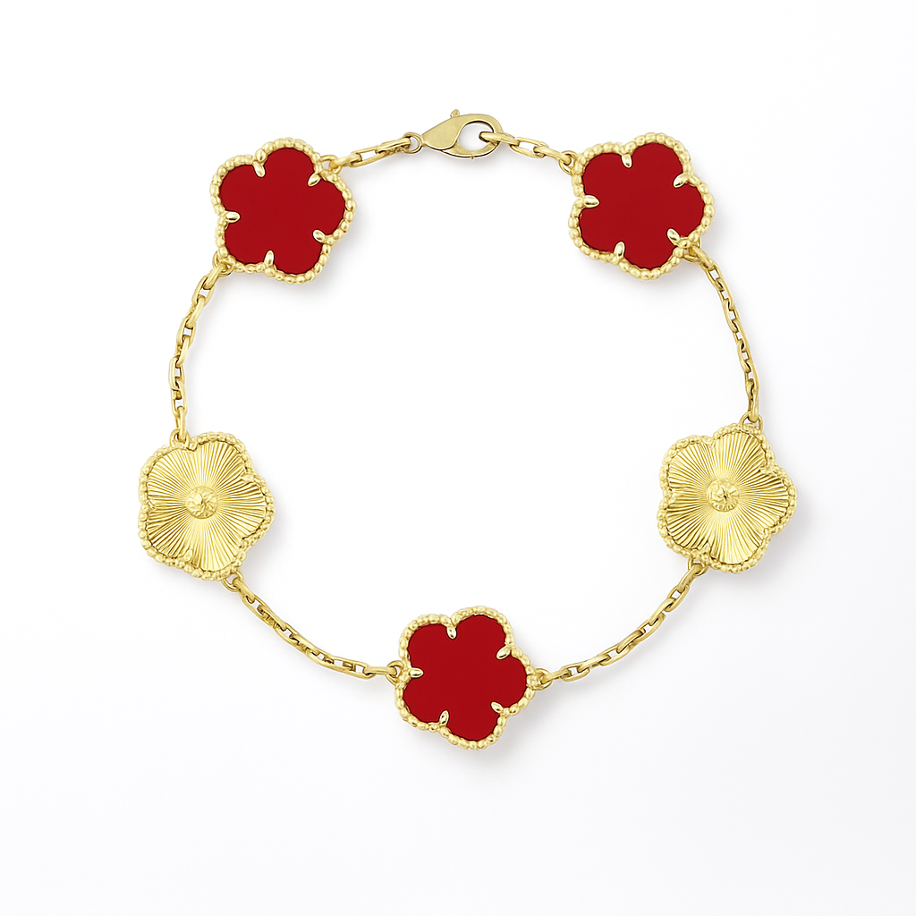18k Gold-Plated Sterling Silver Leaf Bracelet for Women