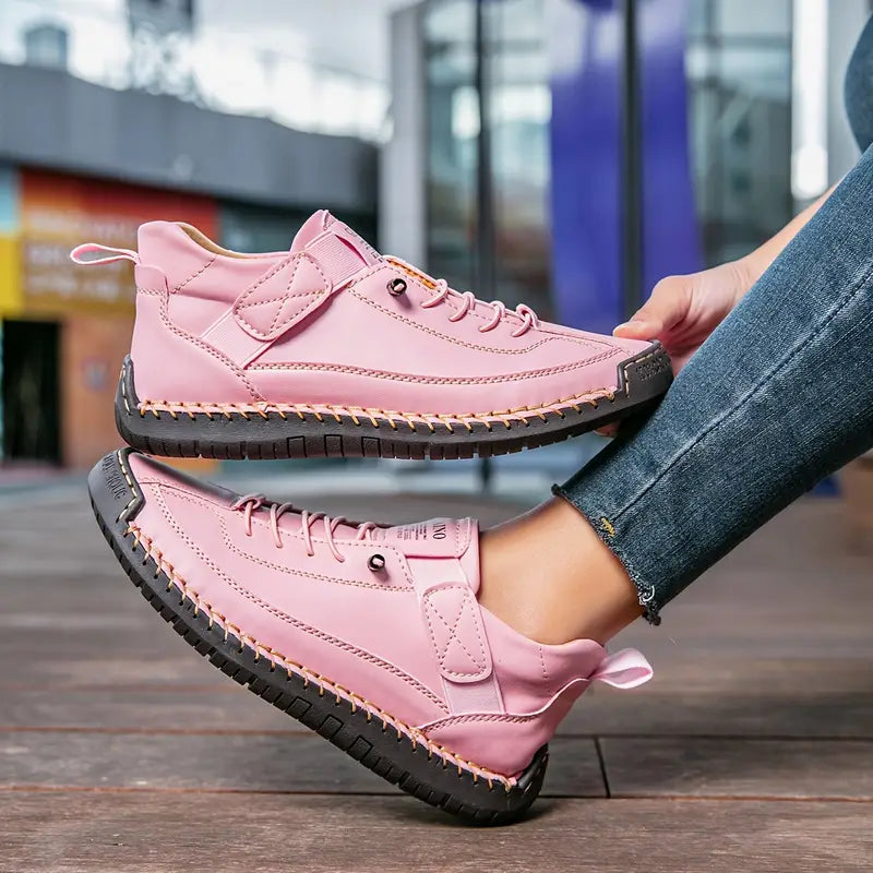Women's Breathable Leather Slip-On Sneakers – Orthopedic Support