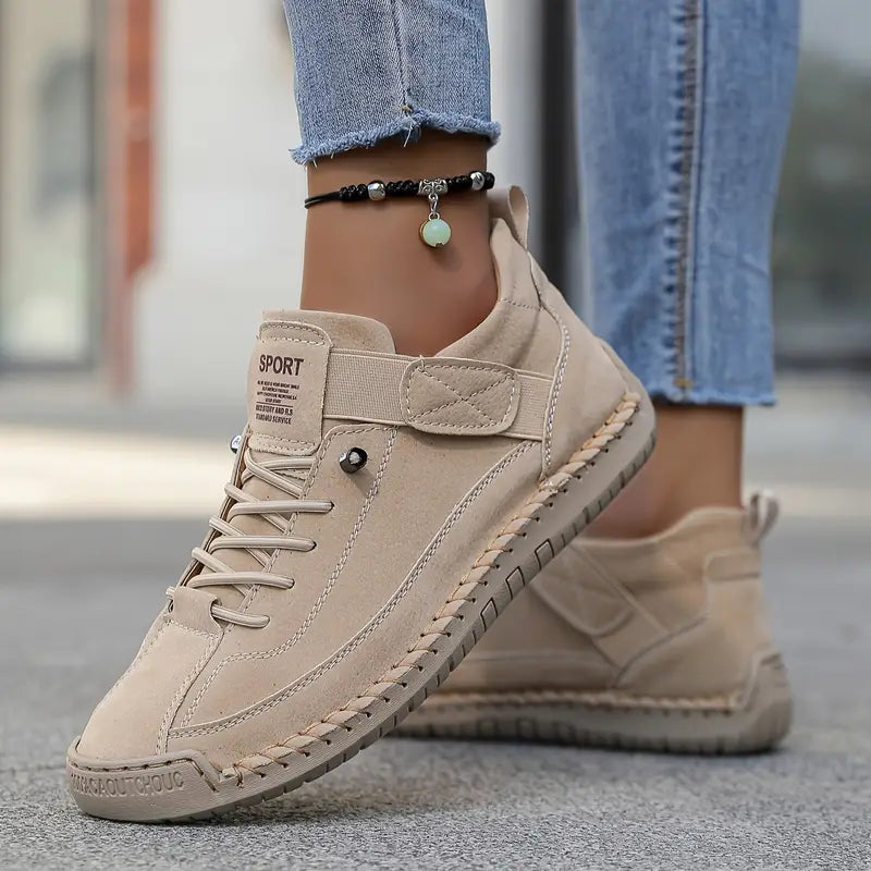 Women's Breathable Leather Slip-On Sneakers – Orthopedic Support