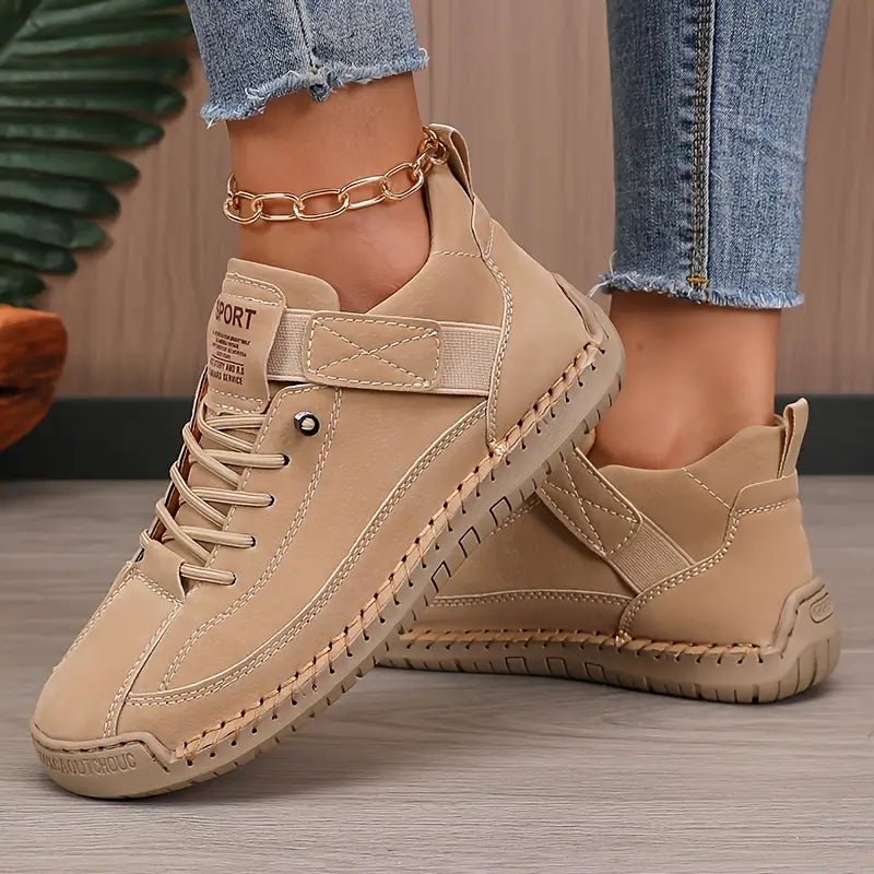 Women's Breathable Leather Slip-On Sneakers – Orthopedic Support