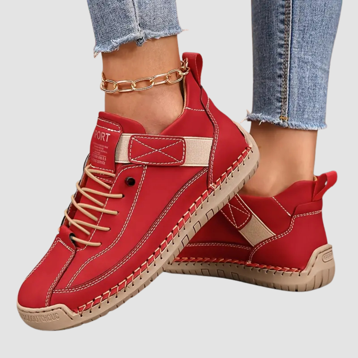 Women's Breathable Leather Slip-On Sneakers – Orthopedic Support