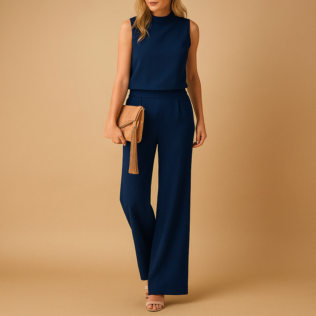 Black Wide-Leg Jumpsuit for Women | Elegant Tailored Design