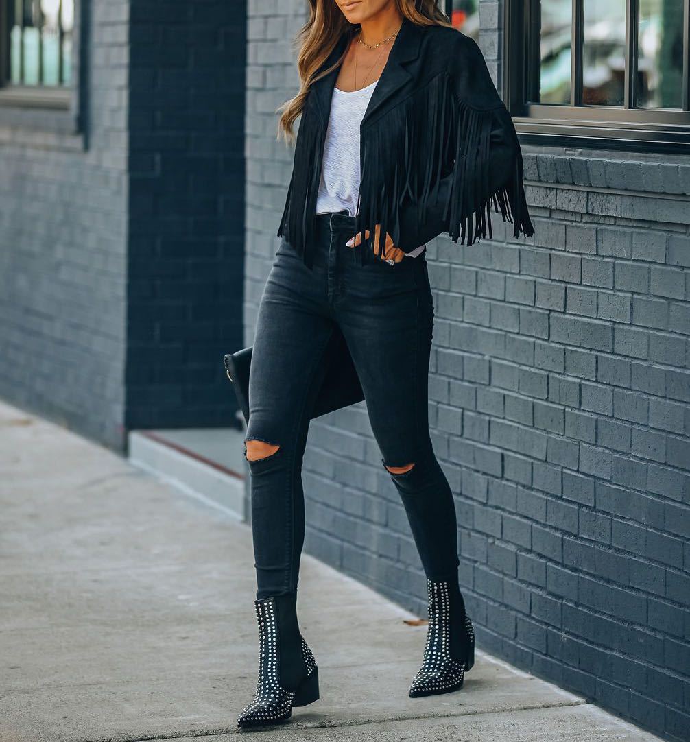 Women's Fringed Cropped Jacket – Bohemian Chic Style