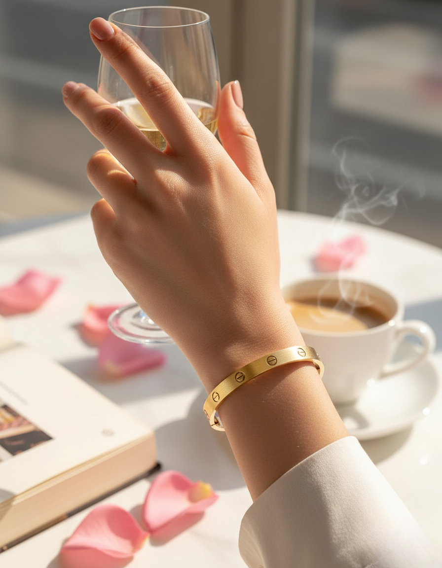 Gold Stainless Steel Bracelet for Women | Minimalist Design
