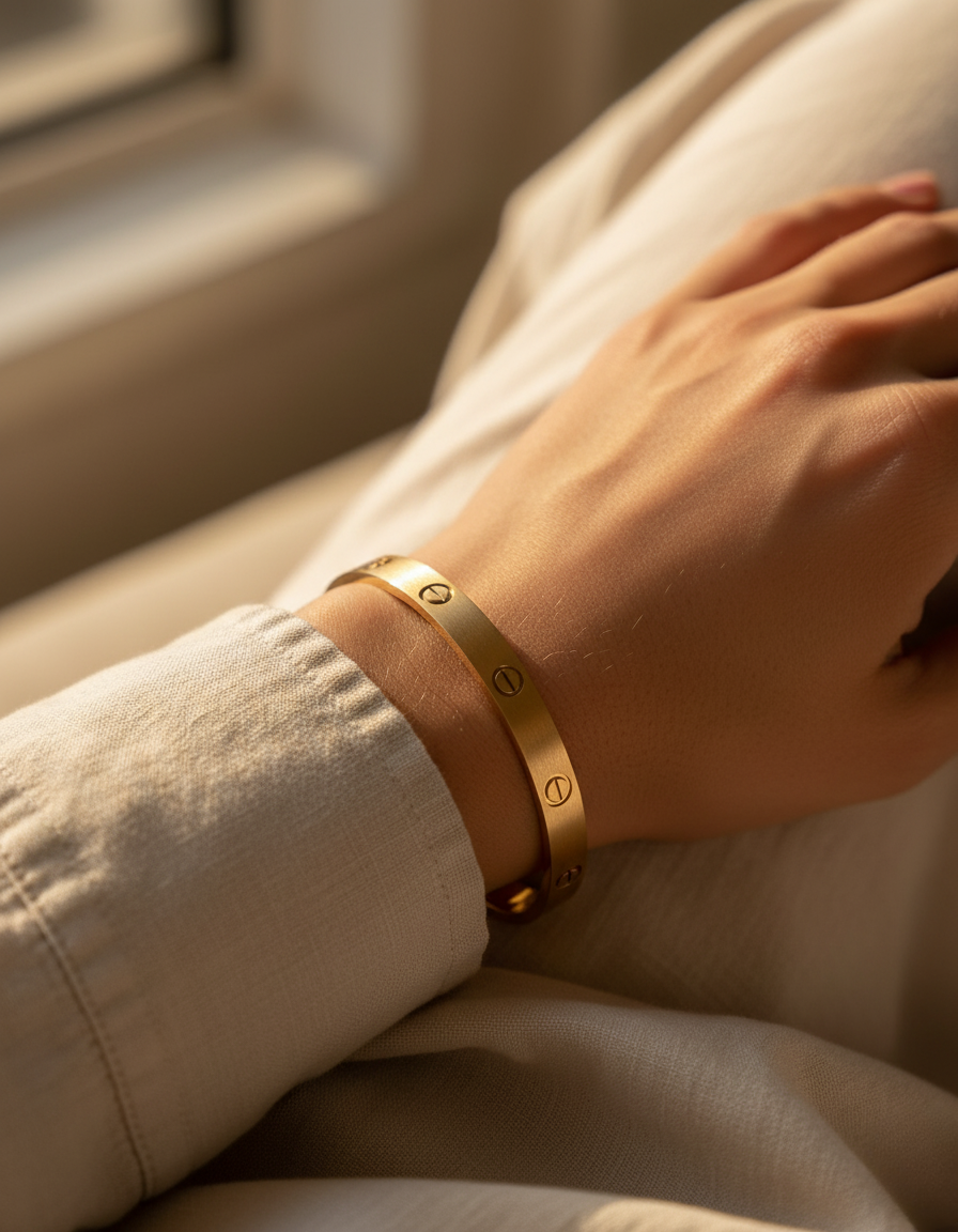 Gold Stainless Steel Bracelet for Women | Minimalist Design