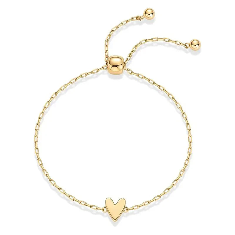 Metal Heart Bracelet Set for Women – Adjustable Matching Pair