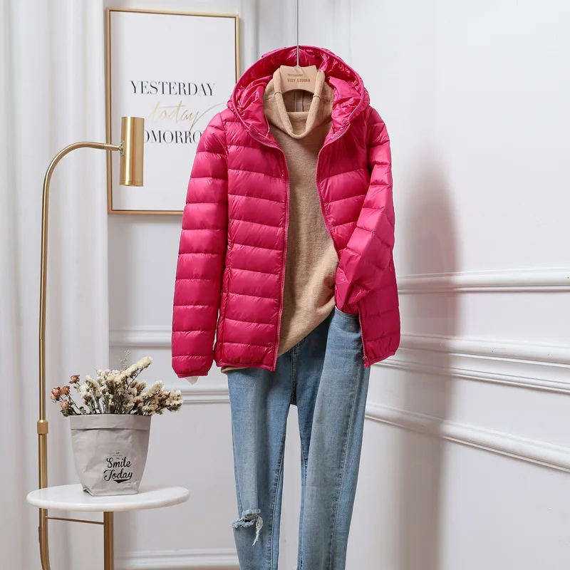 Women's Lightweight Black Puffer Jacket | Hooded Winter Coat
