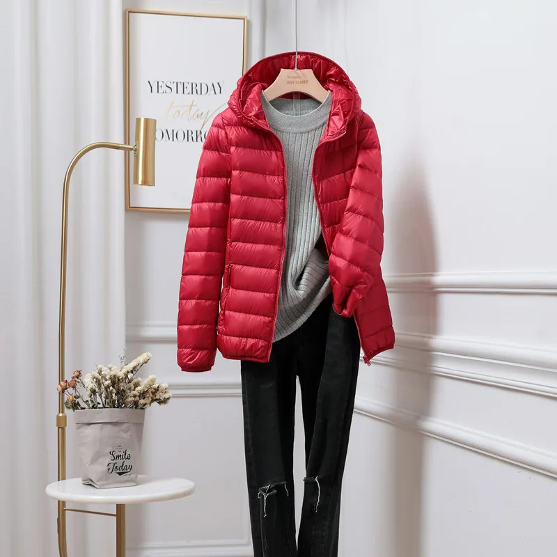 Women's Lightweight Black Puffer Jacket | Hooded Winter Coat