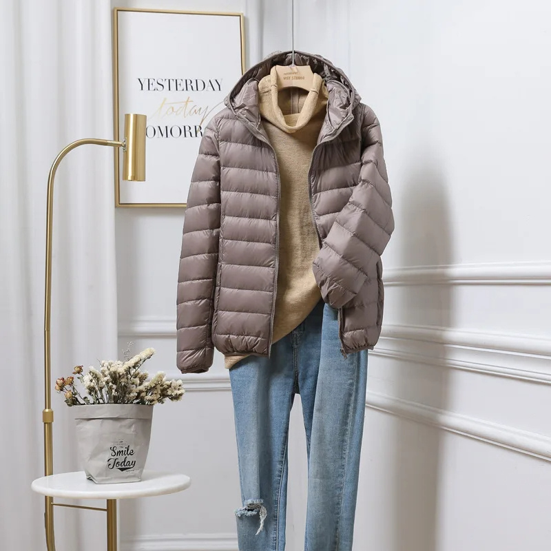 Women's Lightweight Black Puffer Jacket | Hooded Winter Coat