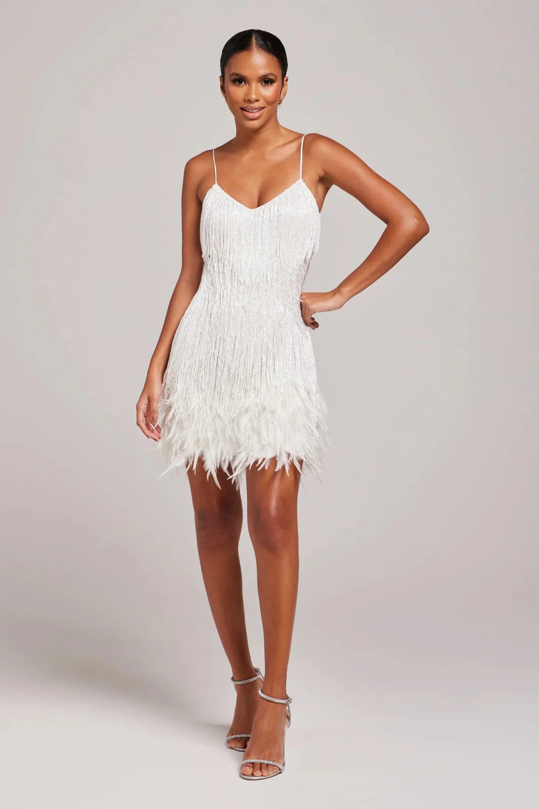 Women's Feather Fringe Mini Dress | Lightweight Cocktail
